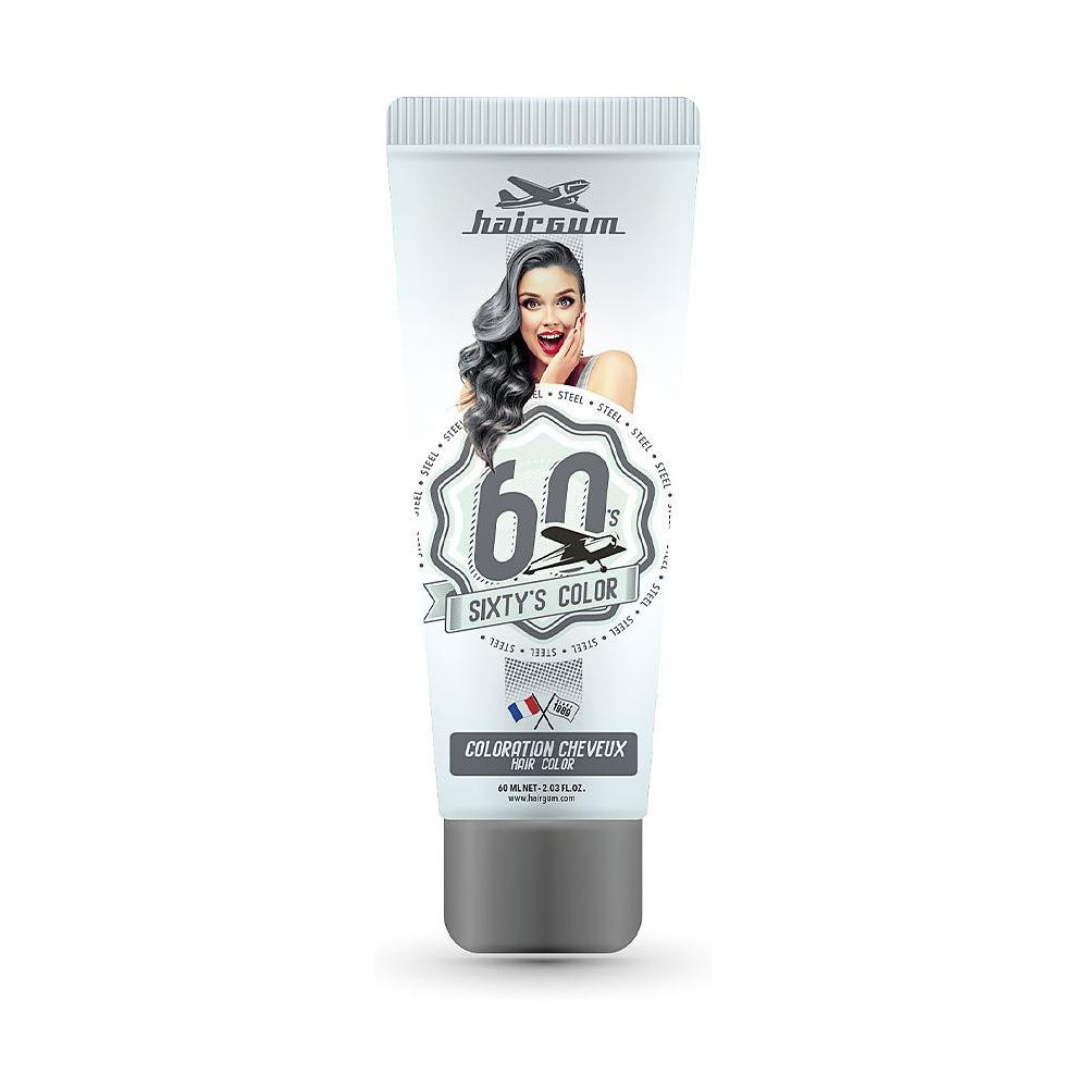 Hairgum Sixty'S Color Hair Color Steel 60Ml