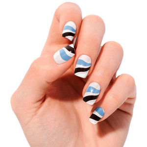 Láminas De Uñas De Gel Premium Glam Flowing Stream 20 U