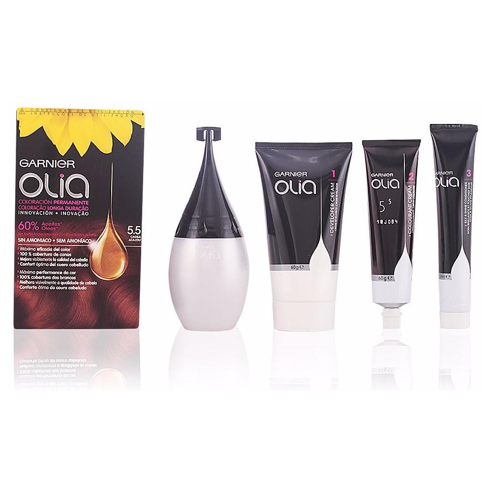 Garnier Olia Coloración Permanente N°5.5 Caoba 4 Piezas