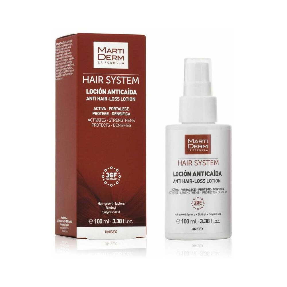 Martiderm Hair System 3Gf Loción Anticaída Unisex, 100 Ml