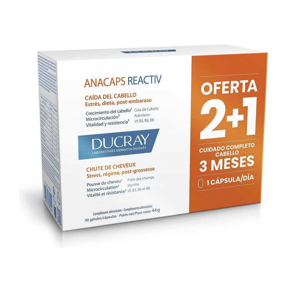 Anacaps Reactiv Complemento Alimenticio Caída Del Cabello Reaccional 90 U