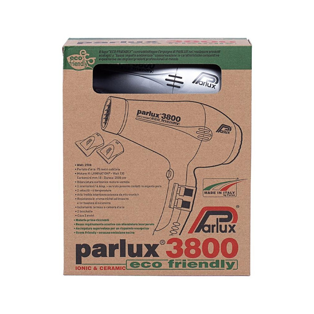 Parlux 3800 Ecofriendly Secador Plata 1 U