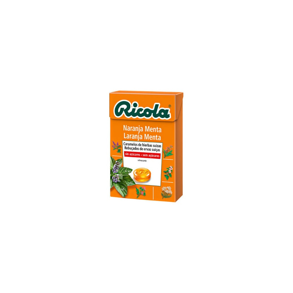 Ricola Naranja-Menta Caramelos Sin Azúcar 50G