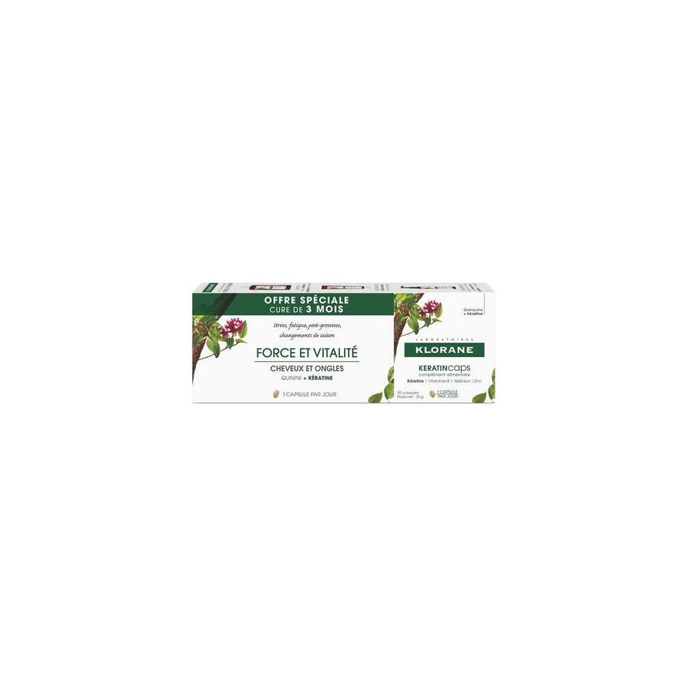 Klorane Keratincaps Cabello Y Uñas, 3X 30 Cápsulas