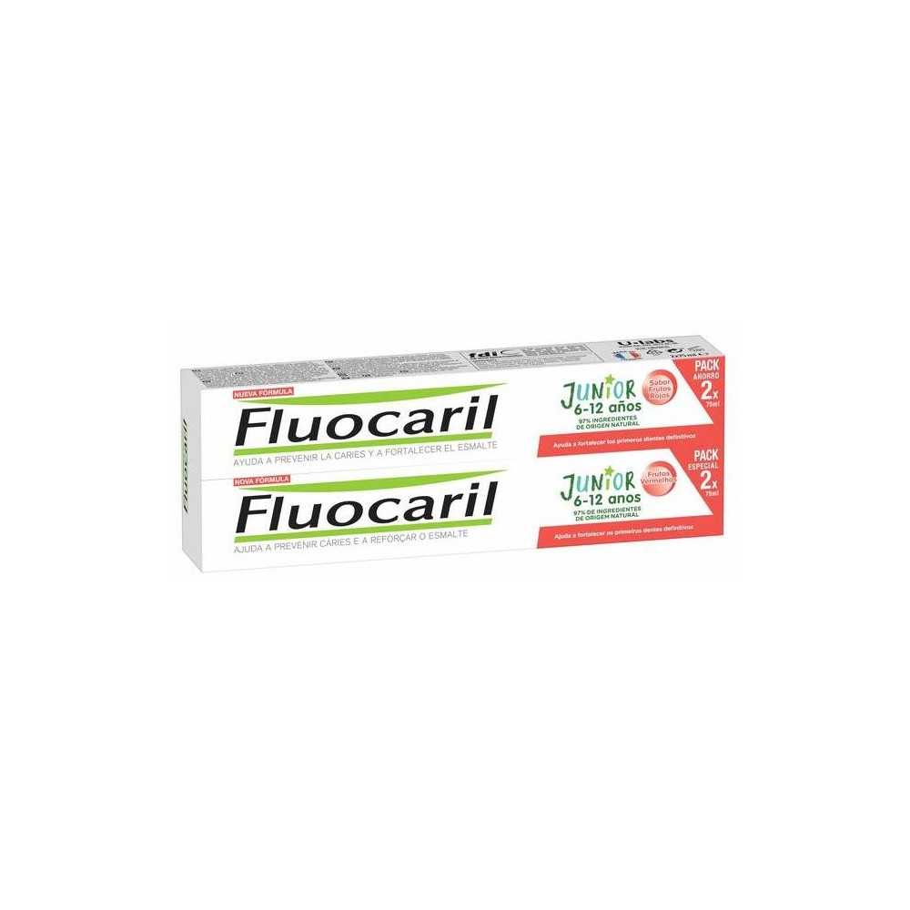 Fluocaril Duplo Pasta Junior Sabor Frutos Rojos 2X75Ml