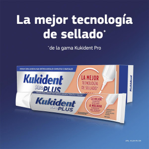 Kukident Pro Plus Crema Adhesiva Prótesis Sin Sabor 57G