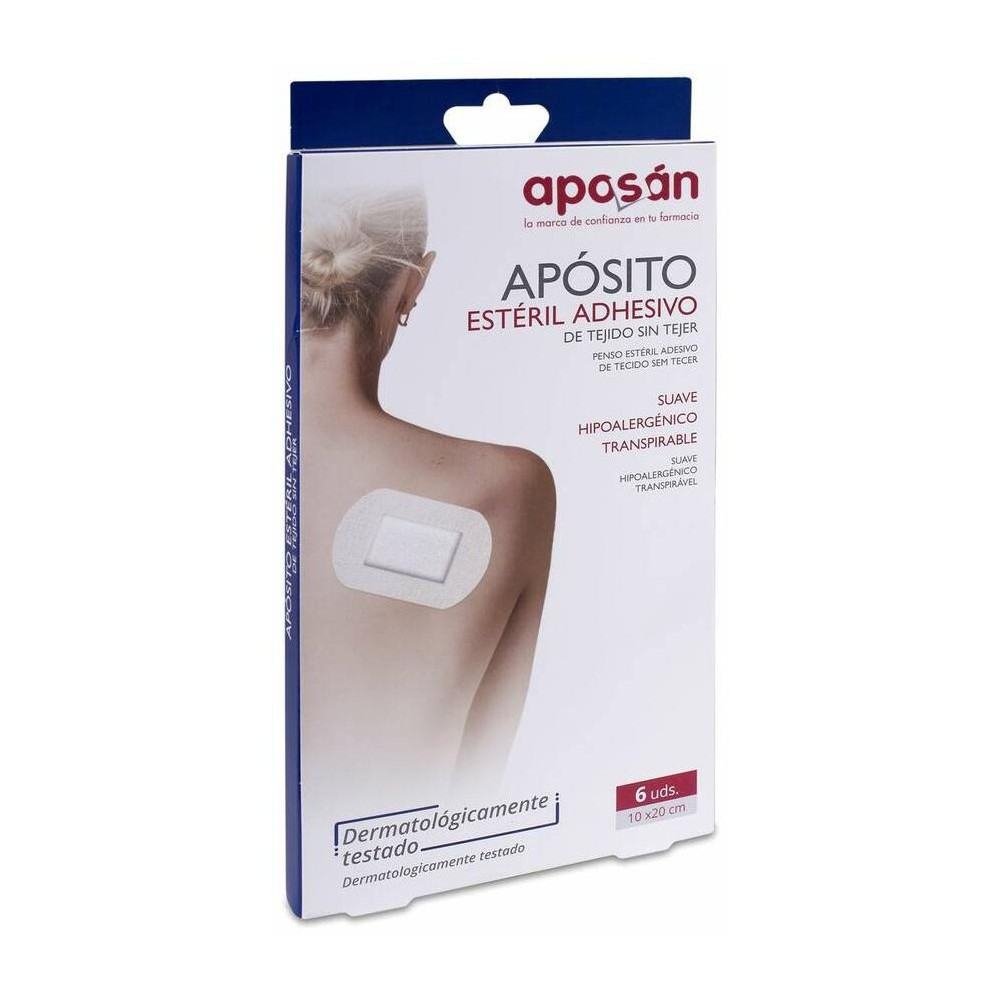 Aposán Apósito Estéril Adhesivo Tejido Sin Tejer 10X20 Cm, 6 Uds