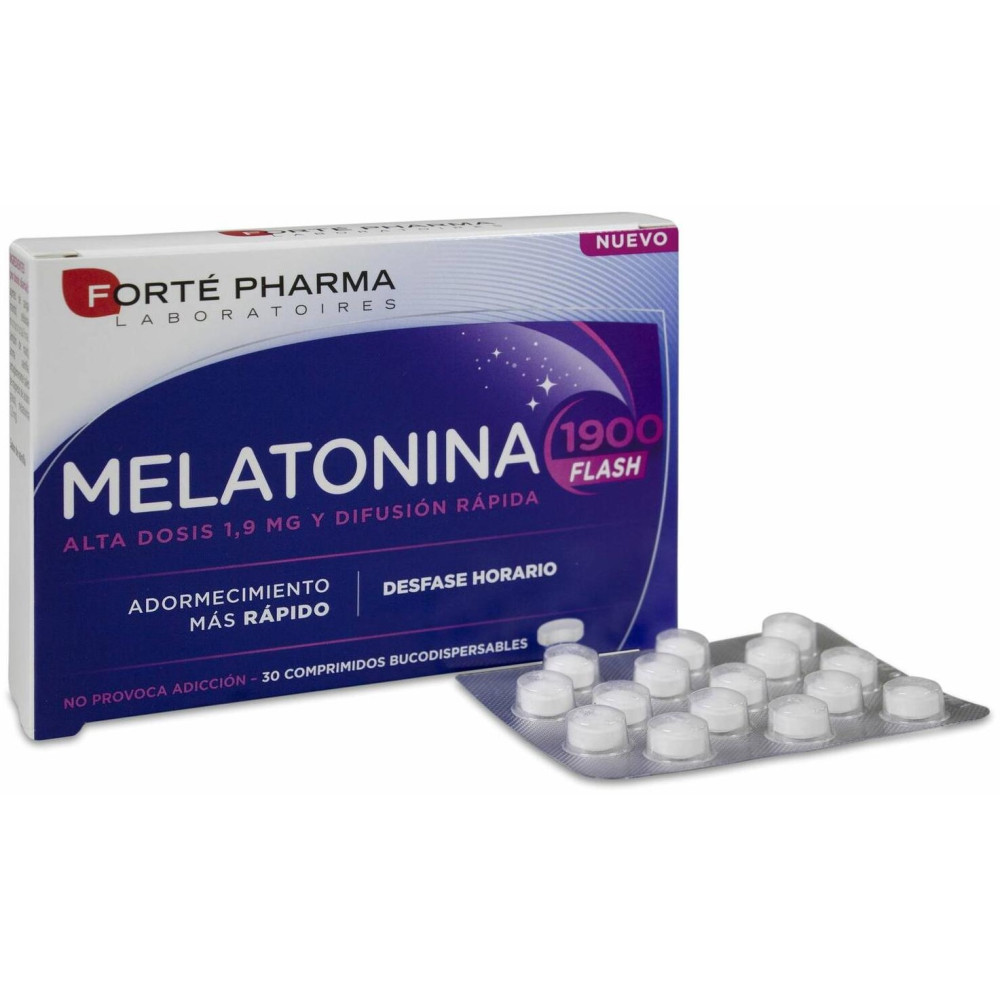Melatonina 1900 Flash Adormecimiento Más Rápido 30 Comprimidos