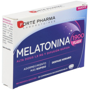 Melatonina 1900 Flash Adormecimiento Más Rápido 30 Comprimidos