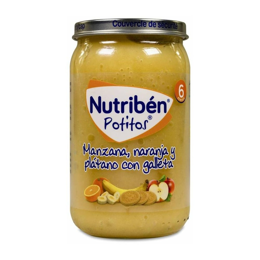 Nutribén Potitos Manzana, Naranja Y Plátano Con Galleta, 235 G
