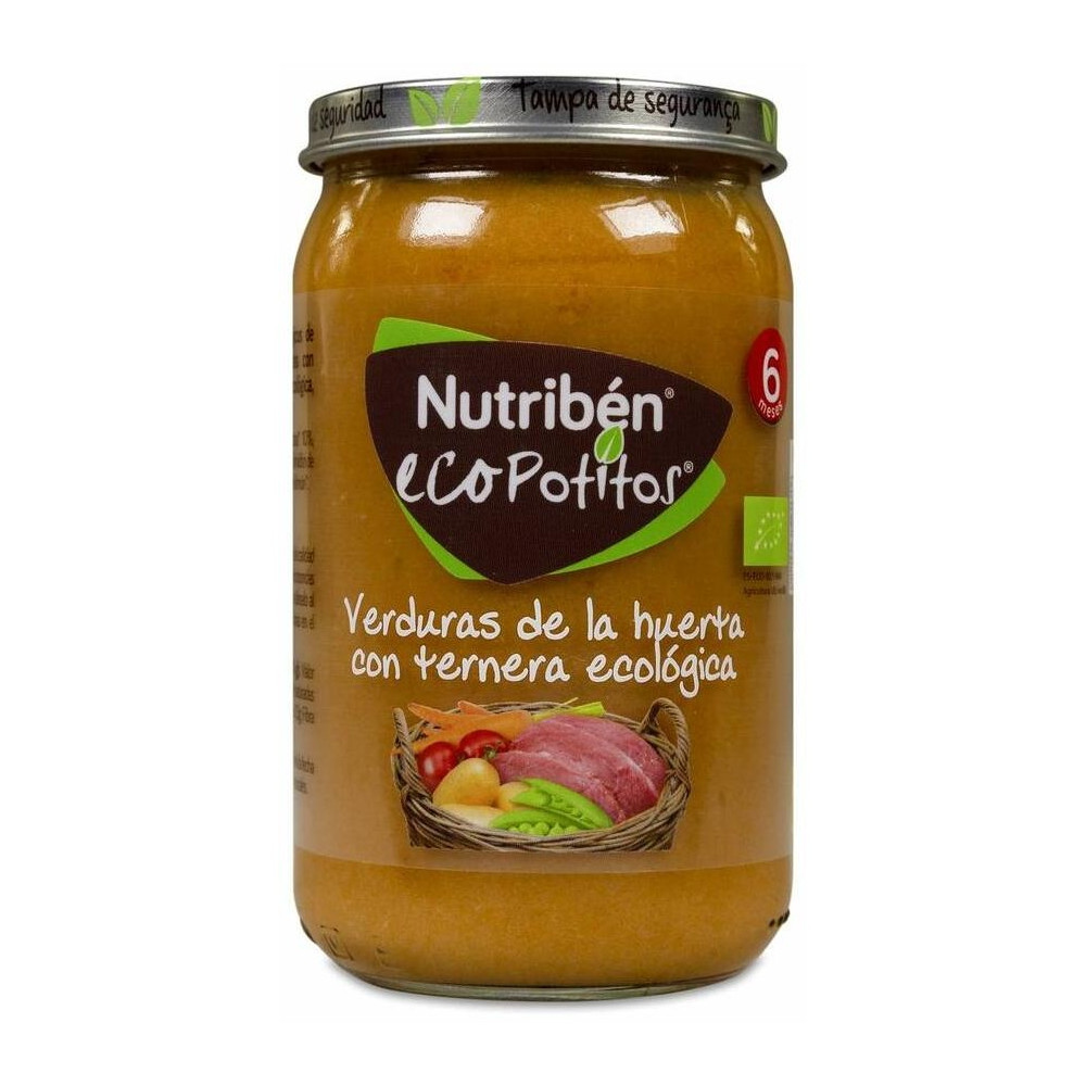 Nutribén Ecopotitos Verduras De La Huerta Con Ternera Ecológica, 235 G