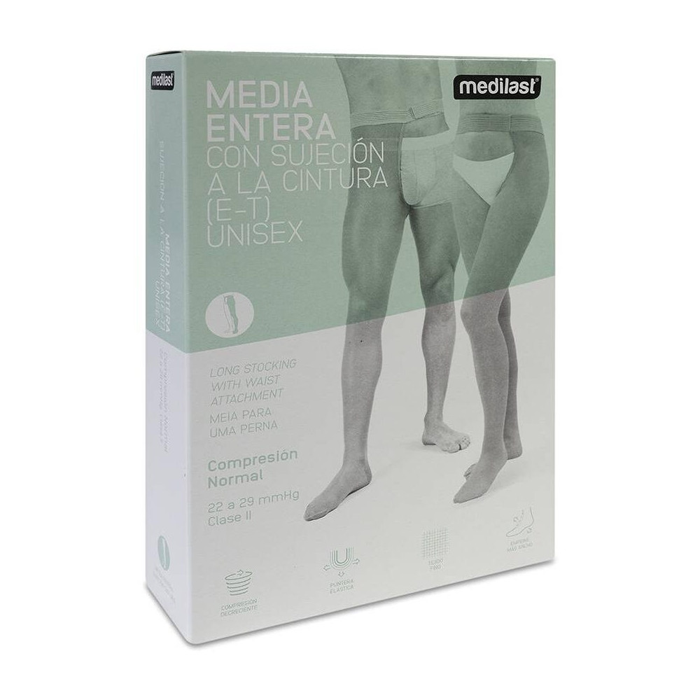 Medilast Media Larga Sujeción Cintura Pierna Derecha Beige Talla L, 1 Ud