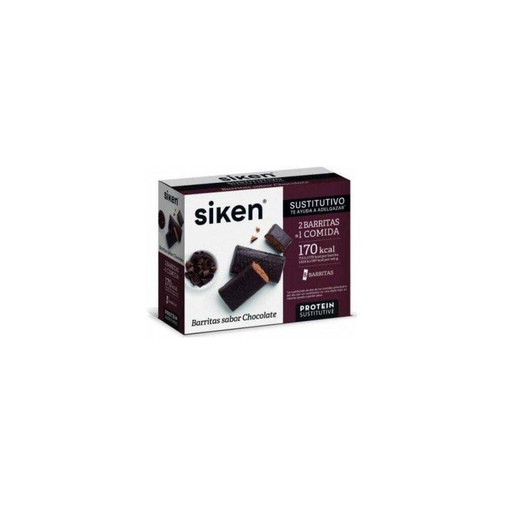 Siken Barritas Sustitutivas Sabor Chocolate, 8 Uds