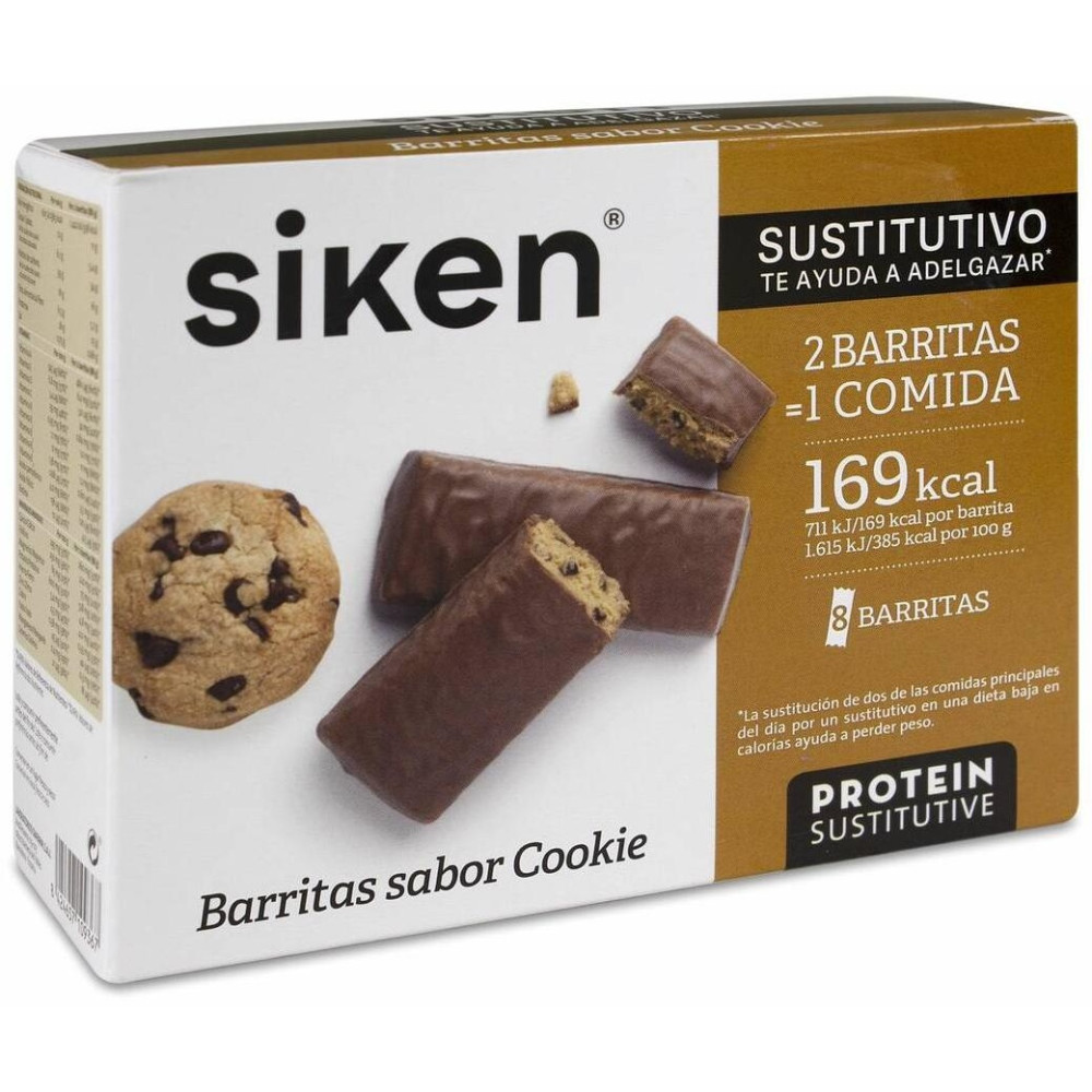 Siken Barritas Sustitutivas Sabor Cookie, 8 Uds