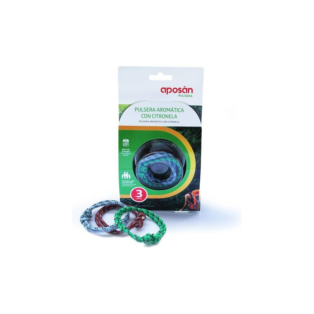 Aposán Pulsera Aromática De Citronela, 3 Unidades