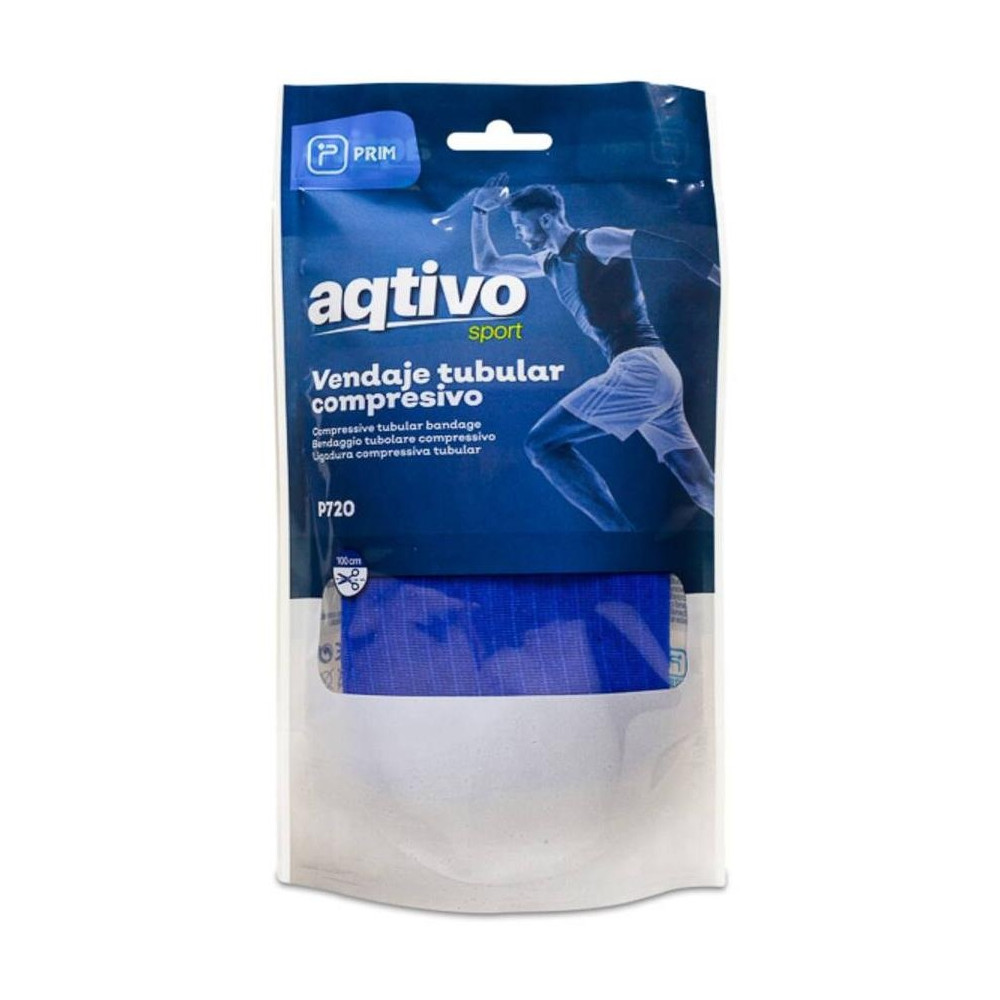 Aqtivo Sport Vendaje Tubular Compresivo Azul Talla F, 1 Ud
