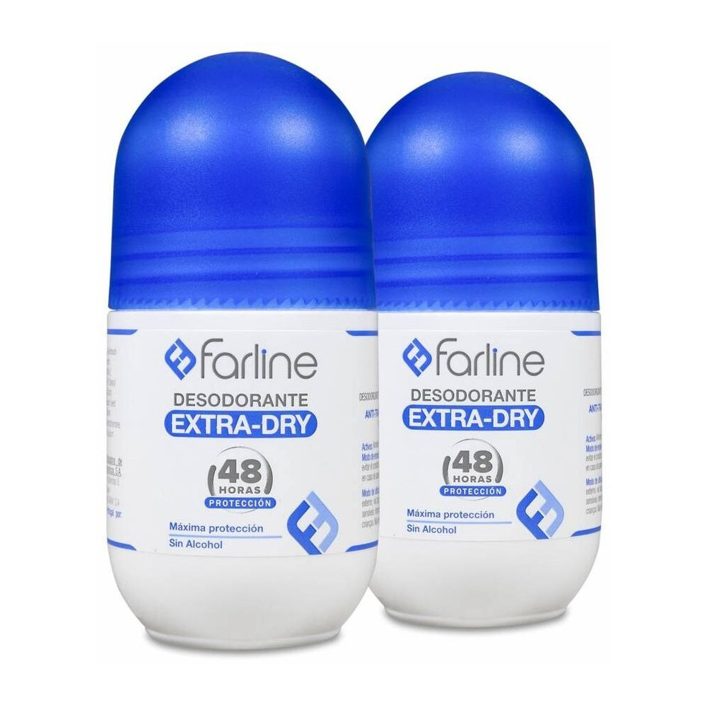 Duplo Farline Desodorante Extra-Dry 48 Horas Roll-On, 1 Ud