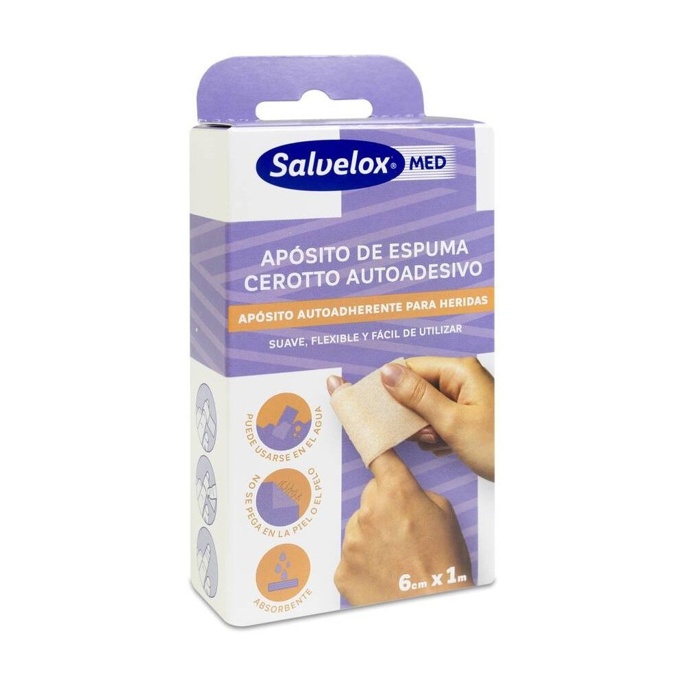 Salvelox Med Aposito Espuma Autoadhesivo 6Cmx1M