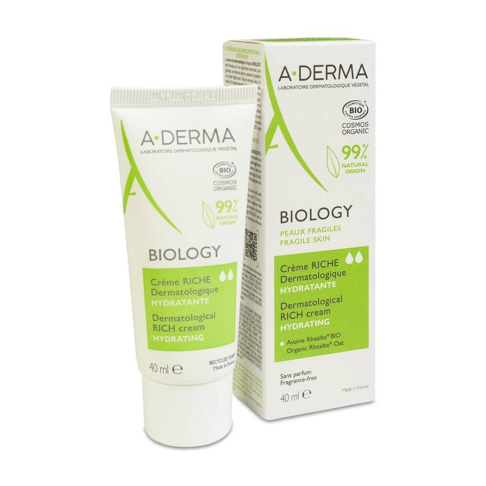 A-Derma Biology Crema Rica Dermatológica Hidratante, 40 Ml