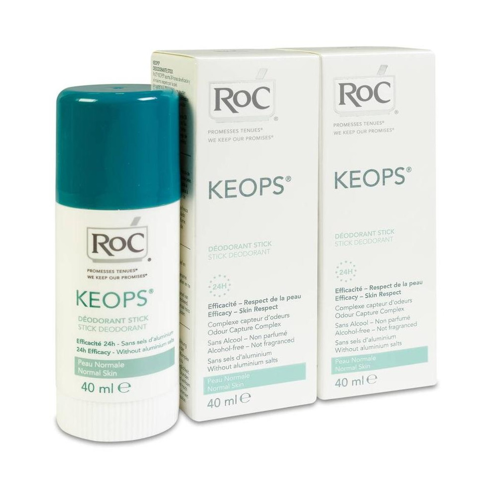 Pack Roc Keops Desodorante Stick Piel Normal, 2 Unidades X 40 Ml