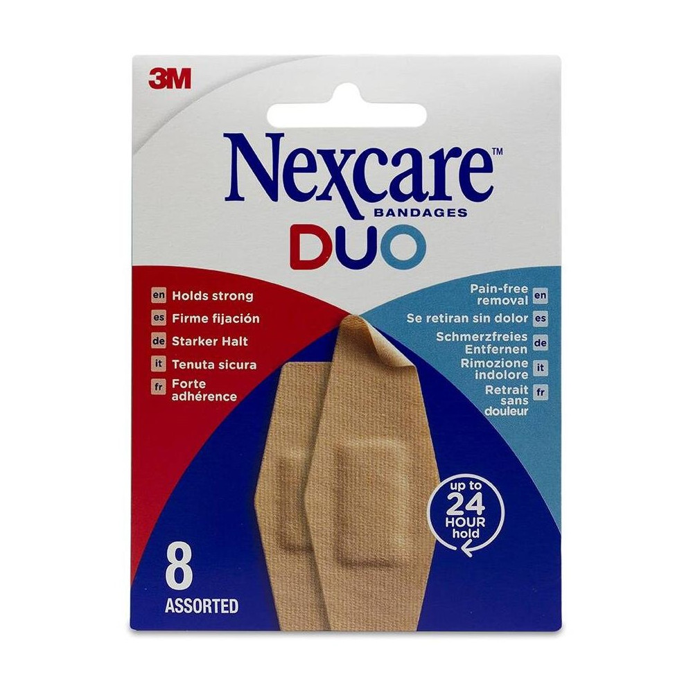 Nexcare Duo Silicona Surtido De 8 Vendajes Flexibles, 1 Unidad