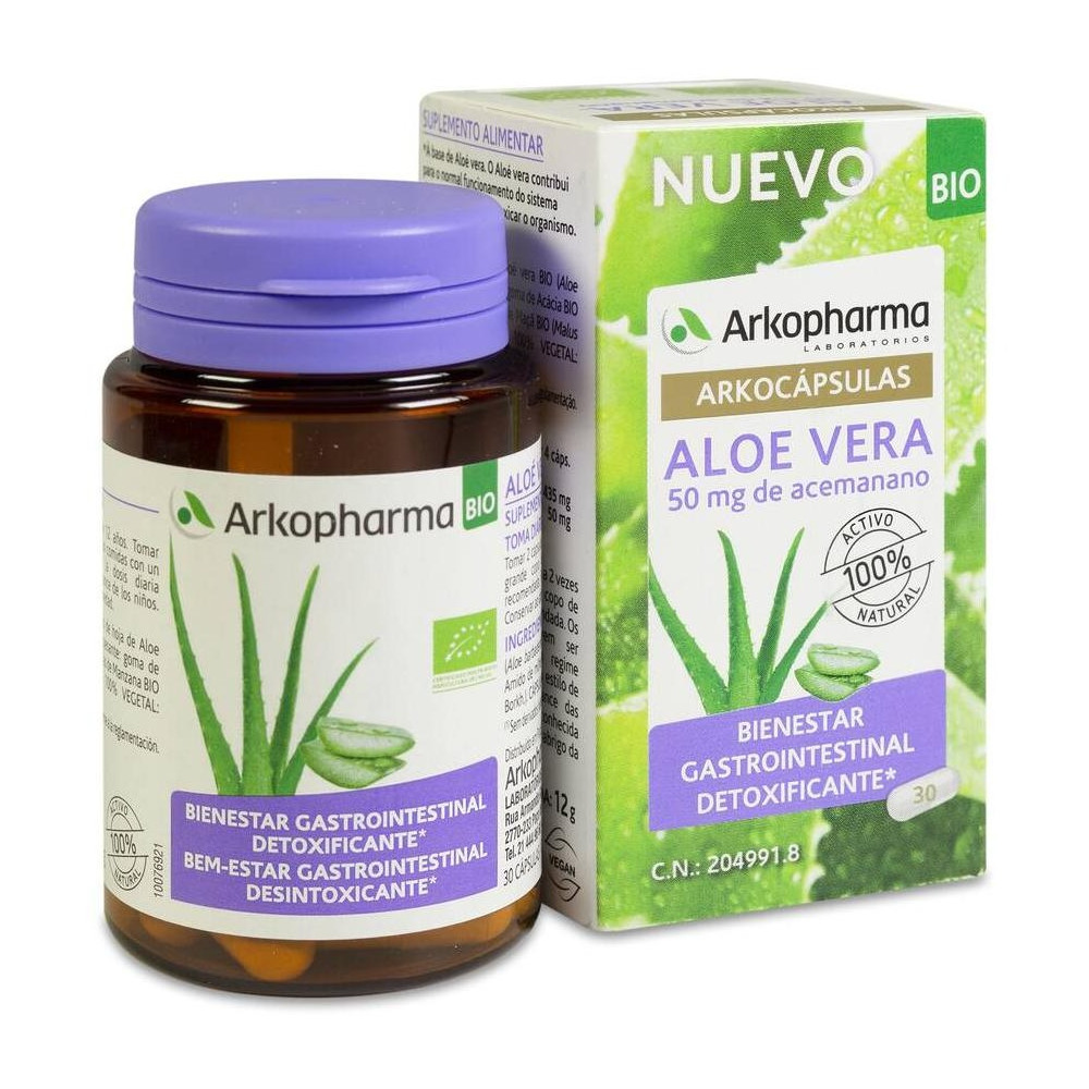 Arkopharma Arkocápsulas Aloe Vera Bio, 30 Cápsulas