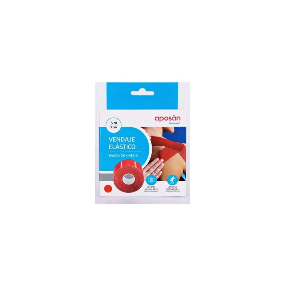 Aposán Dynamic Vendaje Elástico Rojo 5 Cm X 5 M, 1 Unidad