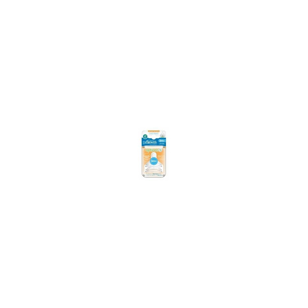 Dr. Brown'S Tetina Silicona Options + Boca Ancha 6 Meses 2Uds