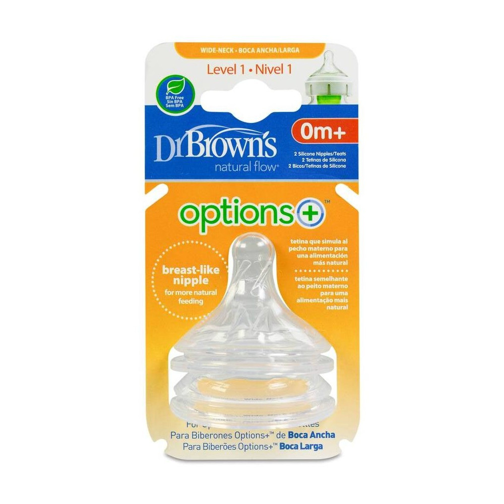 Dr Brown'S Tetina Silicona Boca Ancha Recién Nacido 2Uds