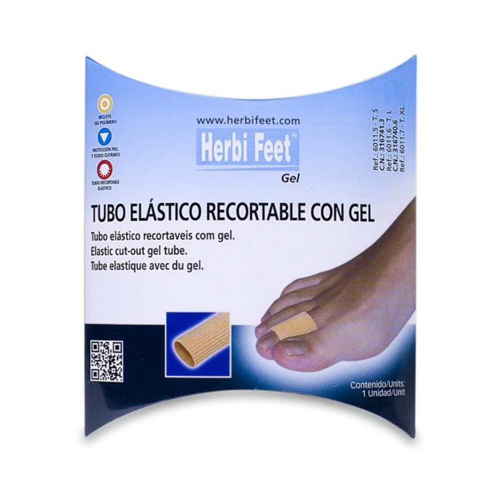 Herbi Feet Tubo Elástico Recortable Talla L, 1 Ud