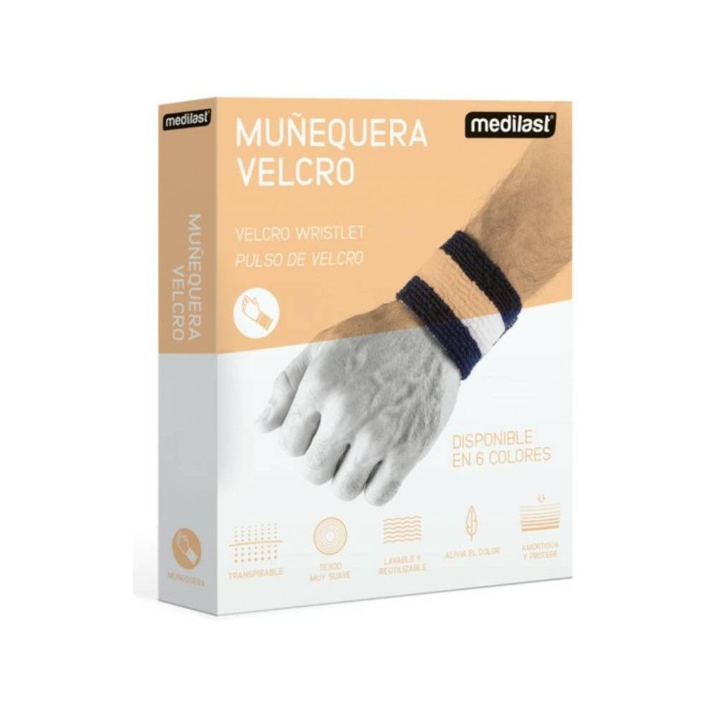 Medilast Muñequera Velcro Beige Talla Grande, 1 Ud