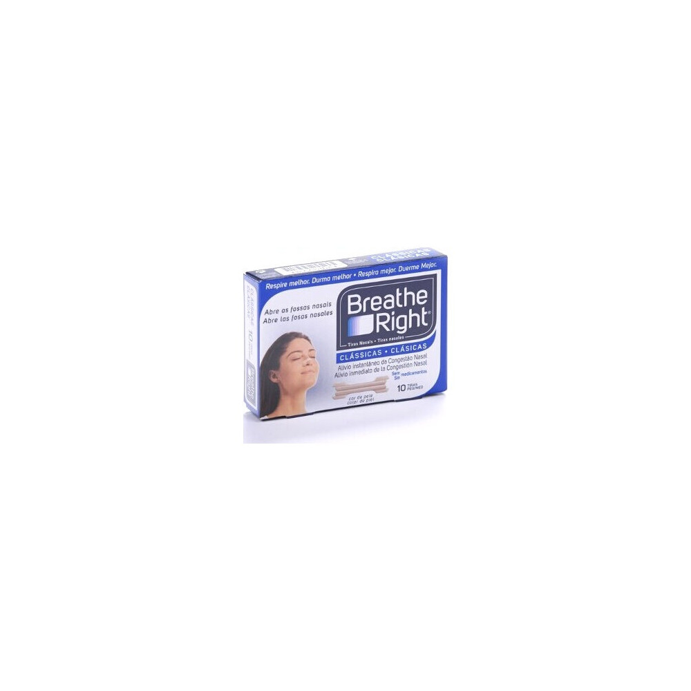 Breathe Right Tira Adhesiva Nasal Talla Pequeña-Mediana, 10 Uds