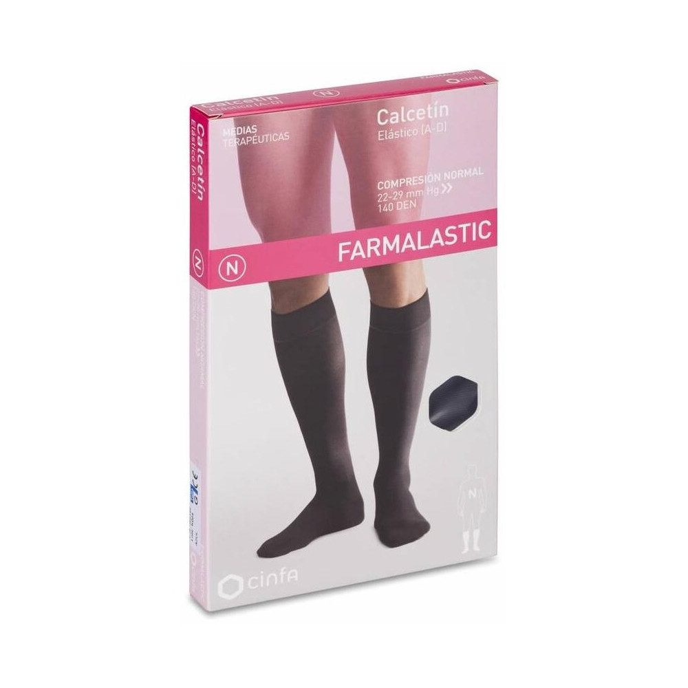 Calcetín Farmalastic De Compresión Normal Talla Grande Azul, 1 Par