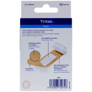 Tiritas Plastic Apósito Adhesivo, 20 Uds
