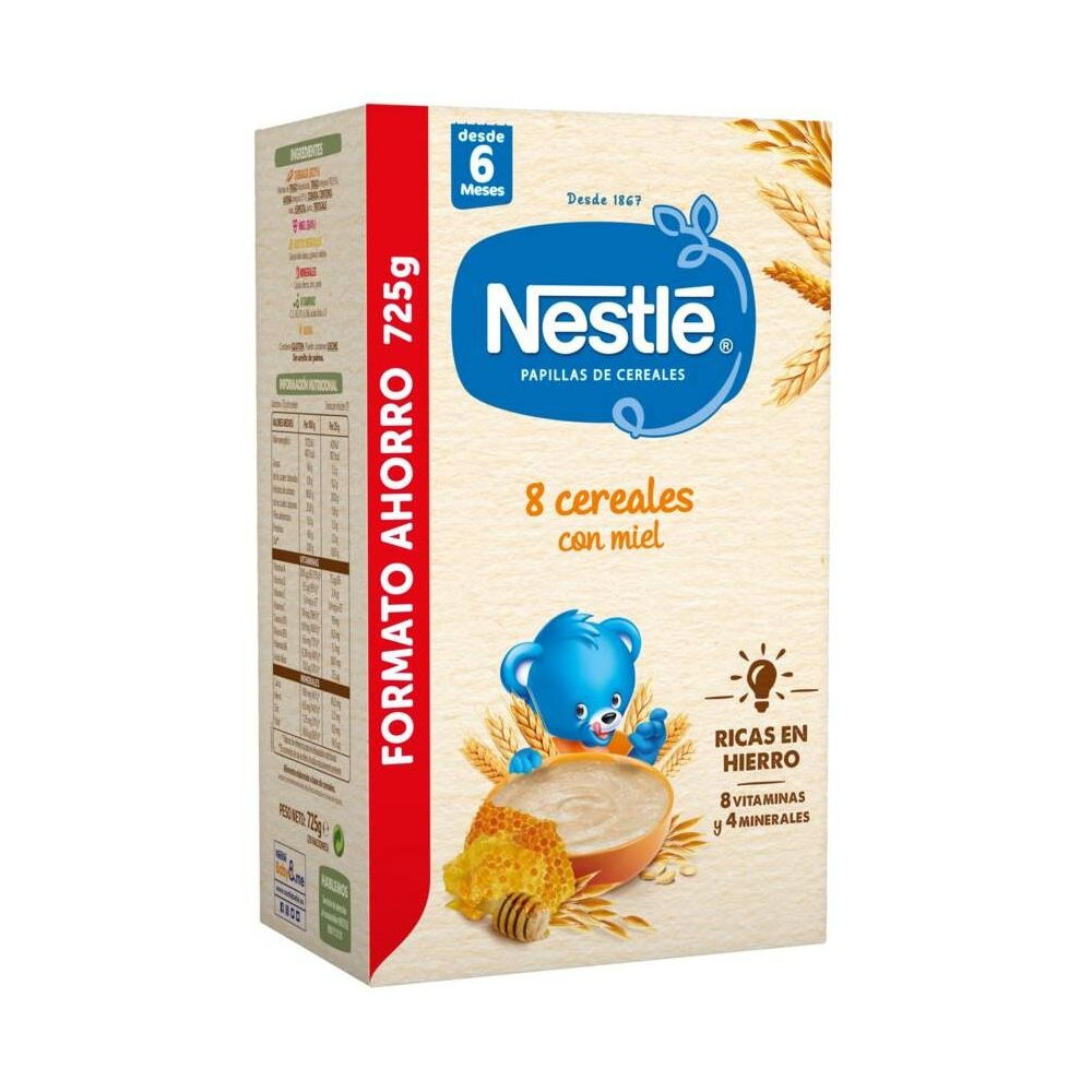 Nestlé Papilla 8 Cereales Con Miel Y Bifidus 725G