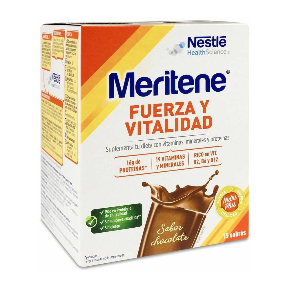 Meritene Fuerza Y Vitalidad Batido Sabor Chocolate, 15 Sobres