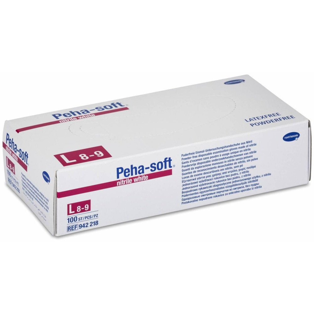 Peha-Soft Guantes Desechables De Nitrilo White Talla L 100Uds