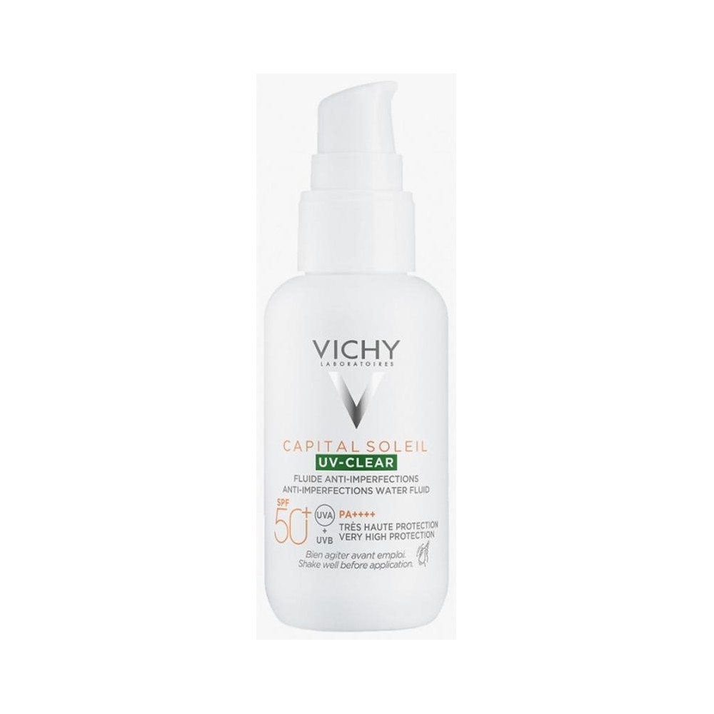 Vichy Capital Soleil Uv Clear Fluido Fotoprotector Diario Anti-Imperfecciones Spf50+, 40 Ml