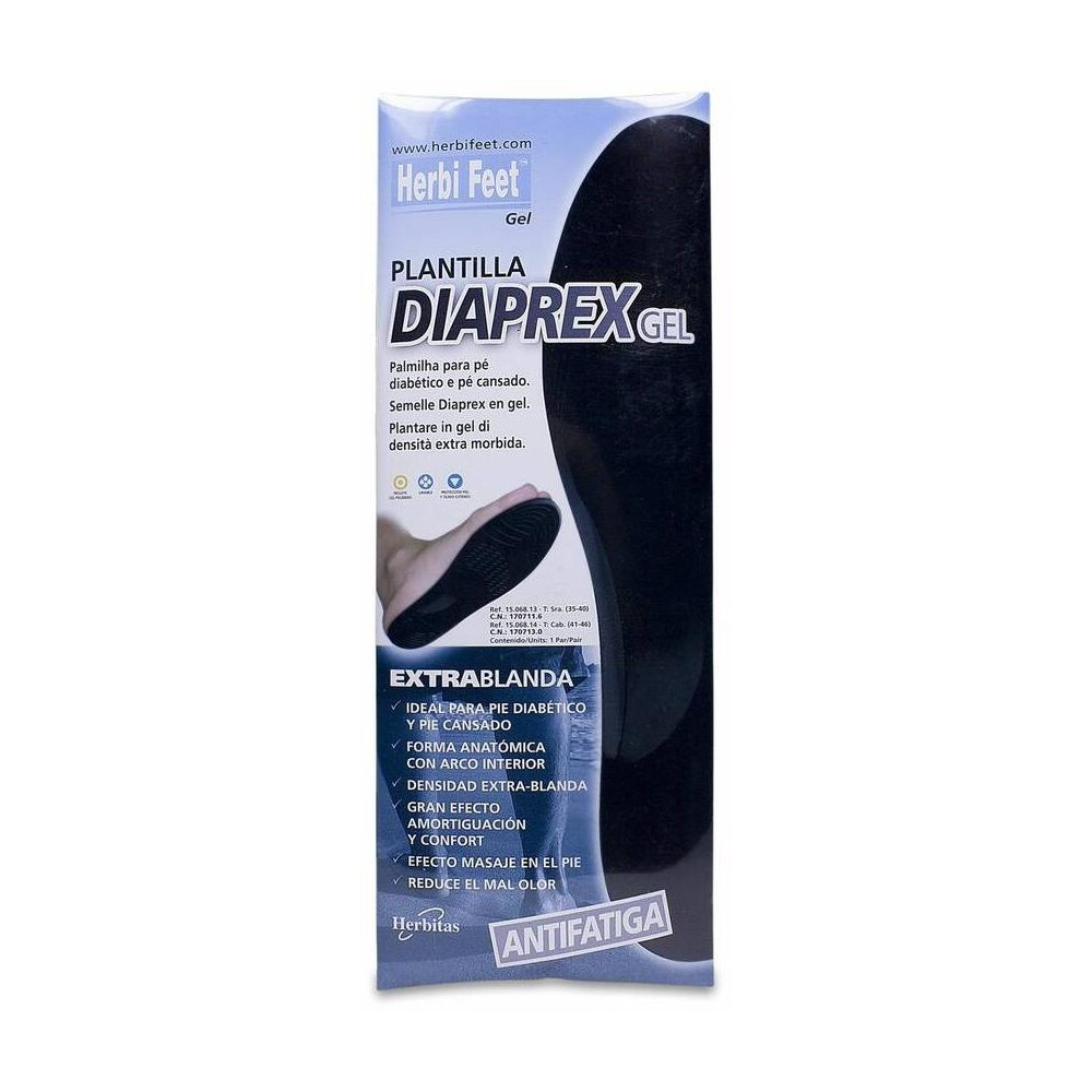 Herbifeet Diaprex Plantilla De Gel Talla S, 1 Par