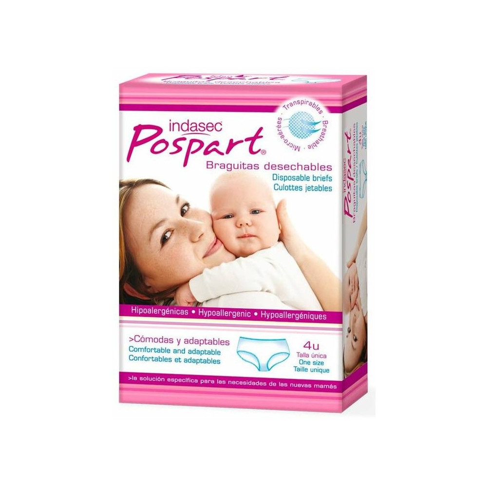 Indasec Pospart Braquita Desechable Talla Única 4Und