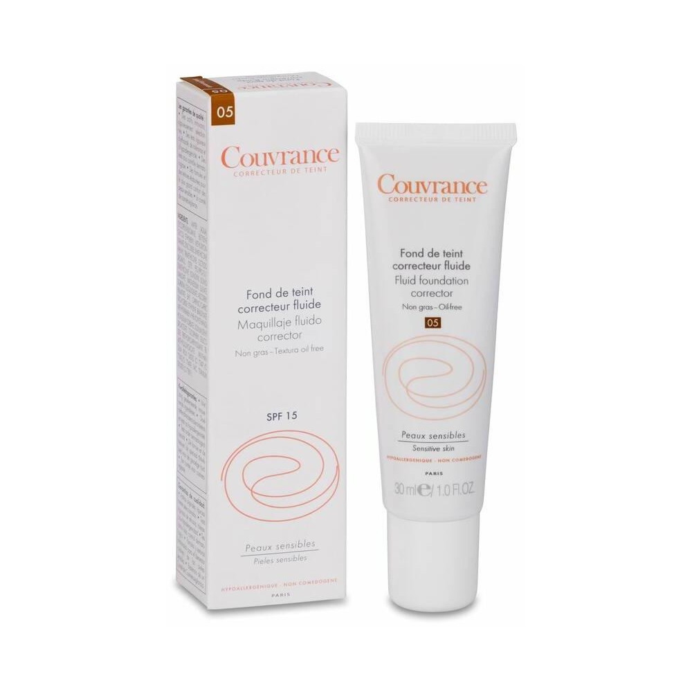 Avène Couvrance Maquillaje Fluido Oil-Free Bronceado Spf 15, 30 Ml