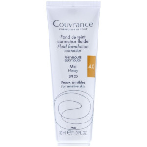 Avène Couvrance Maquillaje Fluido Acabado Seda Spf 20 Tono Miel, 30 Ml