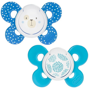 Chicco Physio Comfort Chupete De Silicona De 6-16 Meses Tonos Azules, 2 Unidades