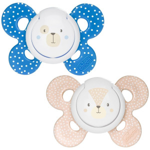 Chicco Physio Comfort Chupete De Silicona De 6-16 Meses Tonos Azules, 2 Unidades