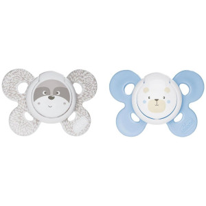 Chicco Physio Comfort Chupete De Silicona De 0-6 Meses Tonos Azules, 2 Unidades