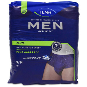 Tena Men Active Fit Pants Talla S/M, 9 Uds