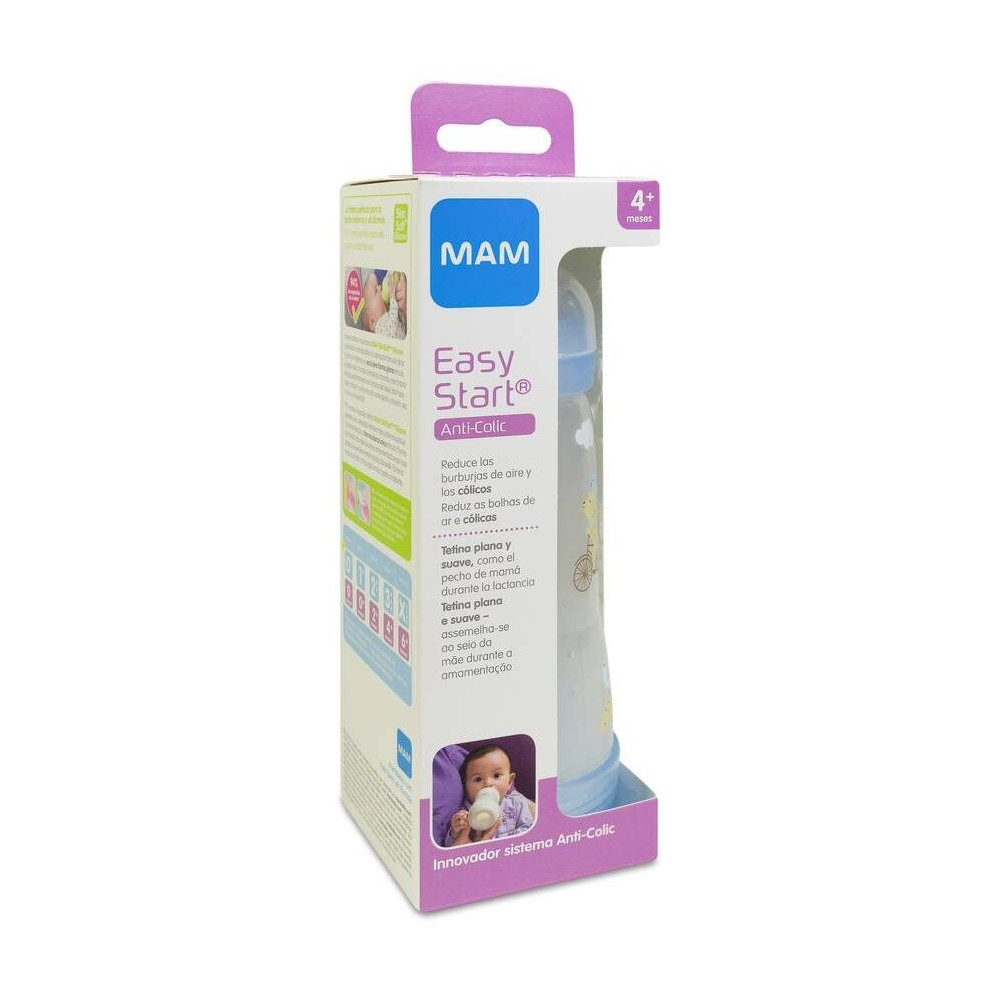 Mam Easy Start Biberón Anticólicos Azul +4 Meses, 320 Ml
