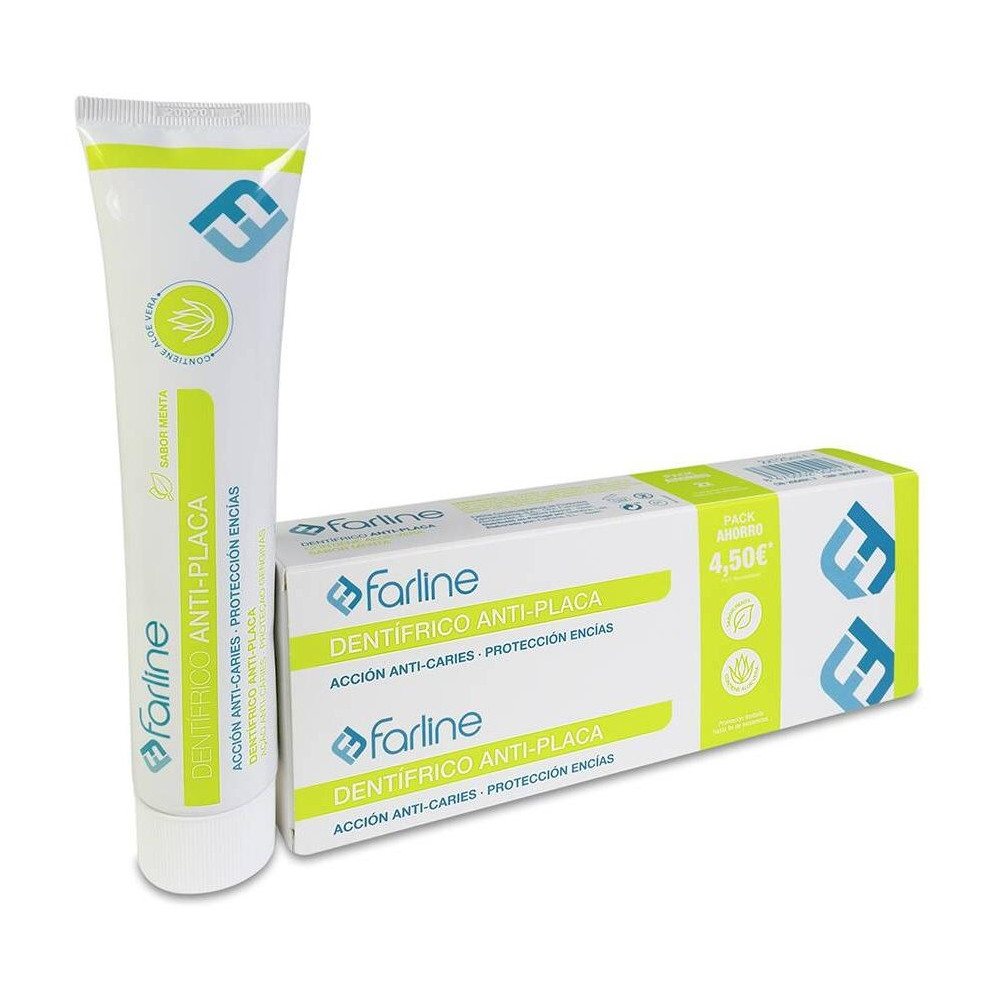Duplo Farline Dentífrico Antiplaca Menta Y Aloe Vera, 125 Ml