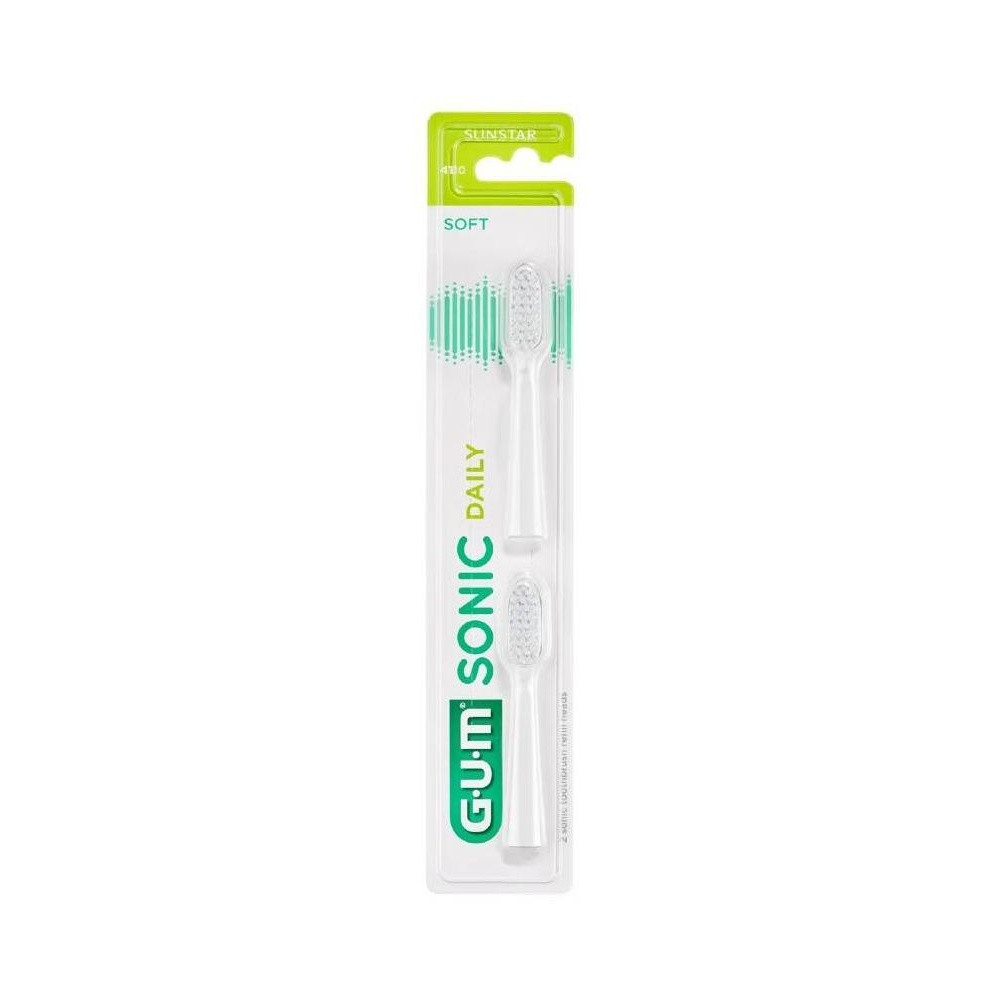 Sunstar Recambio Cepillo Gum Sonic Blanco, 2 Unidades