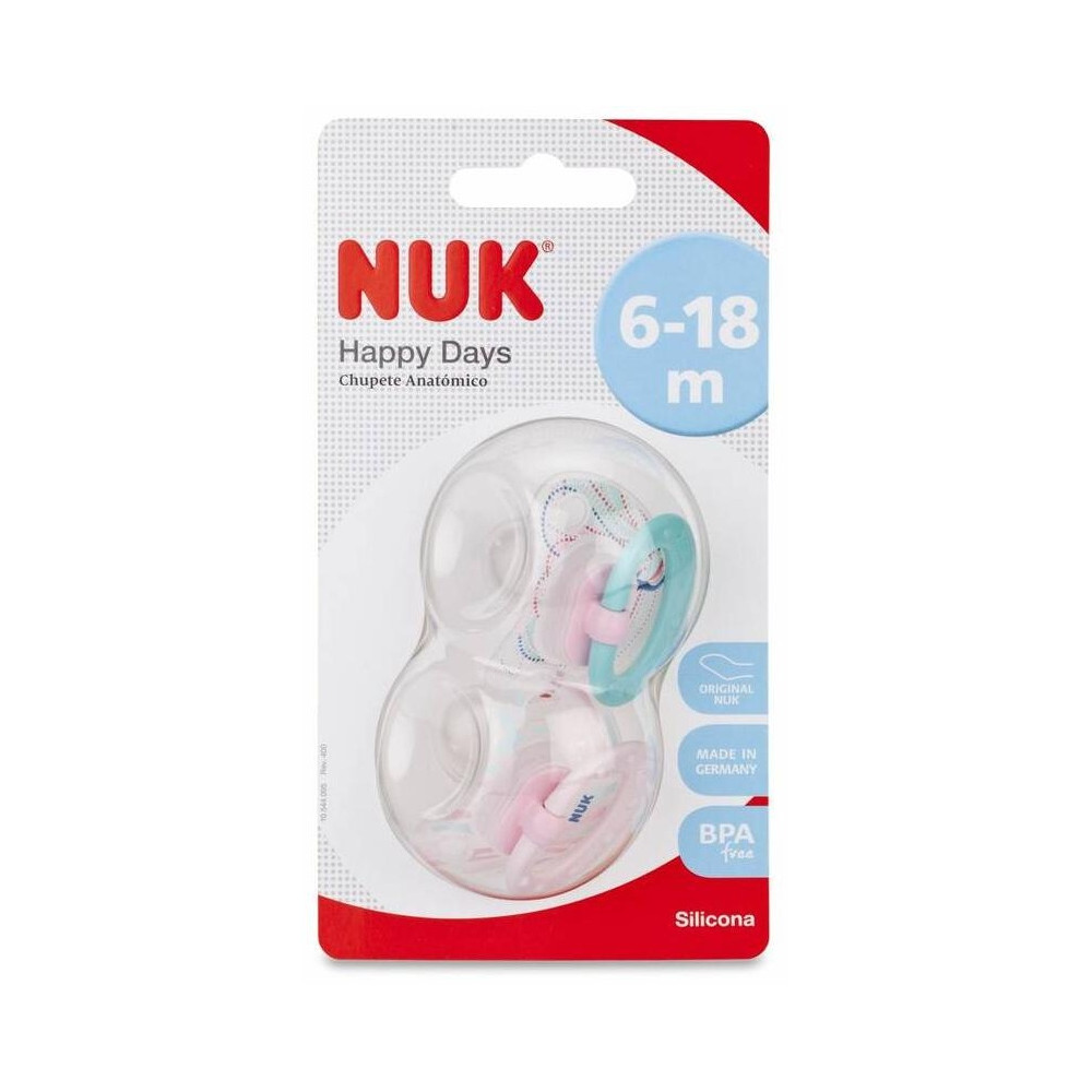 Nuk Chupete Classic Silicona 6-18 Meses, 2 Unidades